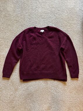 Lucky Brand Women's Wine V-Neck Sweater